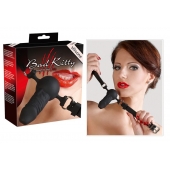 Чёрный силиконовый кляп-фаллос Bad Kitty - Orion - купить с доставкой в Подольске