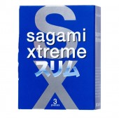 Розовые презервативы Sagami Xtreme FEEL FIT 3D - 3 шт. - Sagami - купить с доставкой в Подольске