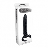 Чёрная насадка-фаллос для двойного проникновения INFLATABLE DILDO SLIM DONG  - 13,5 см. - Toyz4lovers - в Подольске купить с доставкой