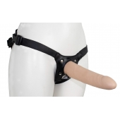 Пустотелый страпон MINI с бандажом - LOVETOY (А-Полимер) - купить с доставкой в Подольске