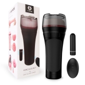 Черный мастурбатор-вагина с вибропулей и пультом ДУ - S-HANDE - в Подольске купить с доставкой