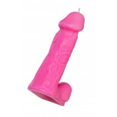 Розовая свеча в форме пениса - 13 см. - Pecado - купить с доставкой в Подольске