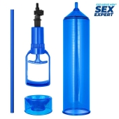 Синяя вакуумная помпа с уплотнительной насадкой - Sex Expert - в Подольске купить с доставкой