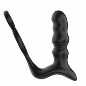 Черный вибростимулятор простаты с поступательными движениями и пультом ДУ - Secwell - в Подольске купить с доставкой