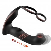 Черный вибромассажер простаты с эффектом фингеринга - 16 см. - Secwell - в Подольске купить с доставкой