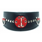 Кожаный ошейник с металлическими клепками - БДСМ Арсенал - купить с доставкой в Подольске