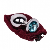 Большой стальной плаг с голубым кристаллом High Sky - 9,5 см. - Erotic Fantasy - купить с доставкой в Подольске