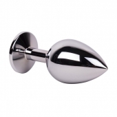 Большой стальной плаг с зеленым кристаллом Green Lime - 9,5 см. - Erotic Fantasy - купить с доставкой в Подольске