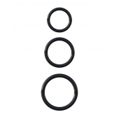 Набор из трех черных эрекционных колец Silicone 3-Ring Stamina Set - Pipedream - в Подольске купить с доставкой