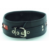 Черно-красный ошейник на пряжке - БДСМ Арсенал - купить с доставкой в Подольске