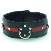Черно-красный ошейник на пряжке - БДСМ Арсенал - купить с доставкой в Подольске