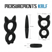 Черное двойное эрекционное кольцо Rooster Kalf - Velv or - в Подольске купить с доставкой