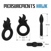 Черное эрекционное кольцо-пламя Rooster Hawk - Velv or - в Подольске купить с доставкой