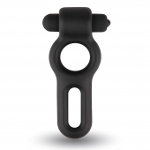 Черное двойное эрекционное виброкольцо Rooster Drake - Velv or - в Подольске купить с доставкой