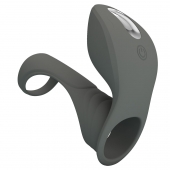 Серая насадка для пениса с вибростимуляцией - Baile - в Подольске купить с доставкой