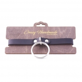 Черный кожаный чокер с большим кольцом - Crazy Handmade - купить с доставкой в Подольске