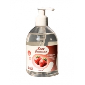 Лубрикант на водной снове Love Protection Strawberry с ароматом клубники - 300 мл. - Lola Games - купить с доставкой в Подольске
