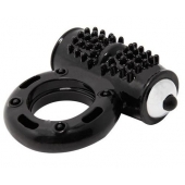 Черное эрекционное кольцо с 10 режимами вибрации - Baile - в Подольске купить с доставкой