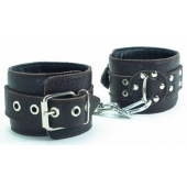 Кожаные наручники на металлической цепочке - БДСМ Арсенал - купить с доставкой в Подольске