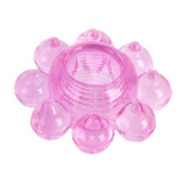 Розовое гелевое эрекционное кольцо-цветок - Toyfa Basic - в Подольске купить с доставкой