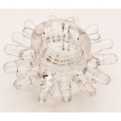 Прозрачное гелевое эрекционное кольцо с шипиками - Toyfa Basic - в Подольске купить с доставкой