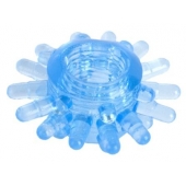 Голубая гелевая насадка с шипиками - Toyfa Basic - в Подольске купить с доставкой