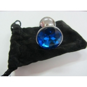 Анальное украшение BUTT PLUG  Small с синим кристаллом - 7 см. - Anal Jewelry Plug - купить с доставкой в Подольске
