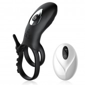 Черное эрекционное кольцо с вибрацией и утяжкой под мошонку - Secwell - в Подольске купить с доставкой