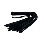 Черная замшевая плеть с красными точками на рукояти Red dot Princess - 43 см. - БДСМ Арсенал - купить с доставкой в Подольске