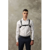 Черная мужская кожаная портупея №4 - БДСМ Арсенал - купить с доставкой в Подольске