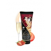 Массажный крем для тела с ароматом клубники и шампанского Sparkling Strawberry Wine - 200 мл. - Shunga - купить с доставкой в Подольске