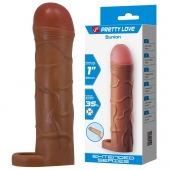Коричневая насадка-удлинитель на пенис Bunion - 16,5 см. - Baile - в Подольске купить с доставкой