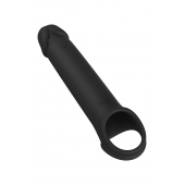 Черная насадка-удлинитель с вибрацией Vibrating Extender With Remote - Dream Toys - в Подольске купить с доставкой