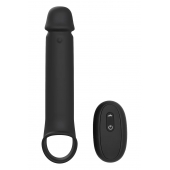 Черная насадка-удлинитель с вибрацией Vibrating Extender With Remote - Dream Toys - в Подольске купить с доставкой