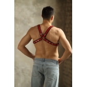 Черно-красная мужская портупея Black-Red - БДСМ Арсенал - купить с доставкой в Подольске