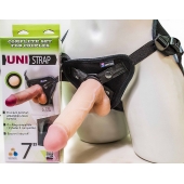 Страпон-унисекс с двумя насадками UNI strap 7  Harness - 19 и 16 см. - LOVETOY (А-Полимер) - купить с доставкой в Подольске