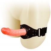 Телесный фаллос с креплением на ногу - 17 см. - Baile - купить с доставкой в Подольске