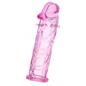 Розовая насадка фаллической формы - 12,5 см. - A-toys - в Подольске купить с доставкой