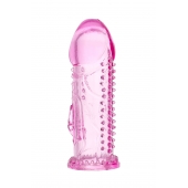 Розовая насадка на пенис с шипиками и коготком - 13,5 см. - A-toys - в Подольске купить с доставкой