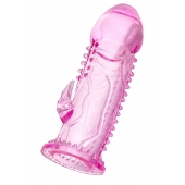 Розовая насадка на пенис с шипиками и коготком - 13,5 см. - A-toys - в Подольске купить с доставкой