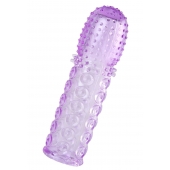Фиолетовая рельефная насадка на пенис - 13,5 см. - A-toys - в Подольске купить с доставкой