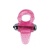 Эрекционное кольцо с вибростимулятором клитора в форме язычка - Baile - в Подольске купить с доставкой