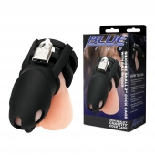 Черная клетка для пениса Silicone Small 2 in Cock Cage With Ball Divider - BlueLine - купить с доставкой в Подольске