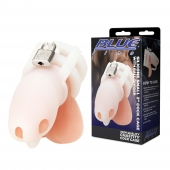 Белая клетка для пениса Silicone Small 2 in Cock Cage With Ball Divider - BlueLine - купить с доставкой в Подольске
