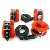 Набор на кровать с красным мехом BDSM Light - БДСМ Арсенал - купить с доставкой в Подольске