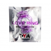 Фиолетовое виброкольцо с двумя вибропульками - Toyfa Basic - в Подольске купить с доставкой