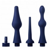 Набор из 3 универсальных насадок для анального душа Universal 3 Piece Silicone Enema Attachment Set - XR Brands - купить с доставкой в Подольске