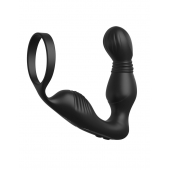 Черный вибростимулятор простаты с эрекционным кольцом Ass-Gasm Pro P-Spot Milker - Pipedream - в Подольске купить с доставкой