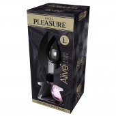 Серебристая анальная втулка с розовым кристаллом Mini Metal Butt L - 9 см. - Adrien Lastic