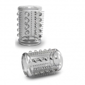 Прозрачная насадка с шипами и шишечками STAY HARD COCK SLEEVE 03 CLEAR - Blush Novelties - в Подольске купить с доставкой